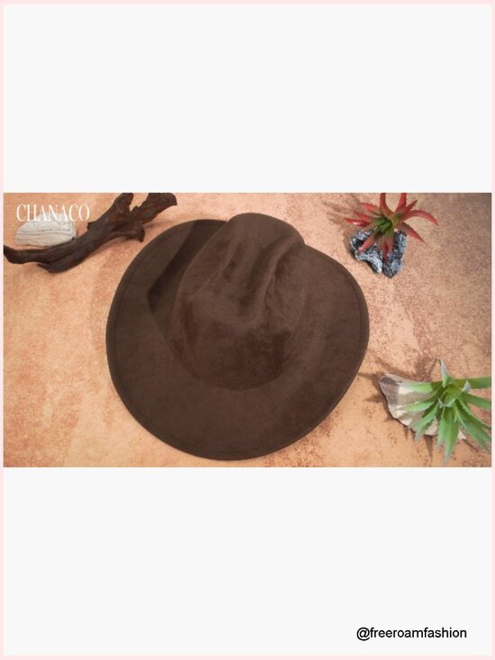 Cowboy Hat with Shapeable Brim, Unisex, 3 Decorative Buckles